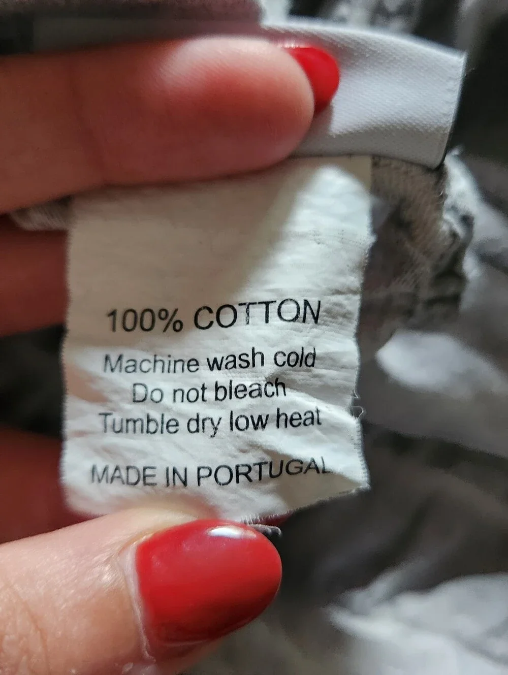 Parachute Gray 100% Cotton Ruffle Duvet Cover Tie Button Closure Full / Queen